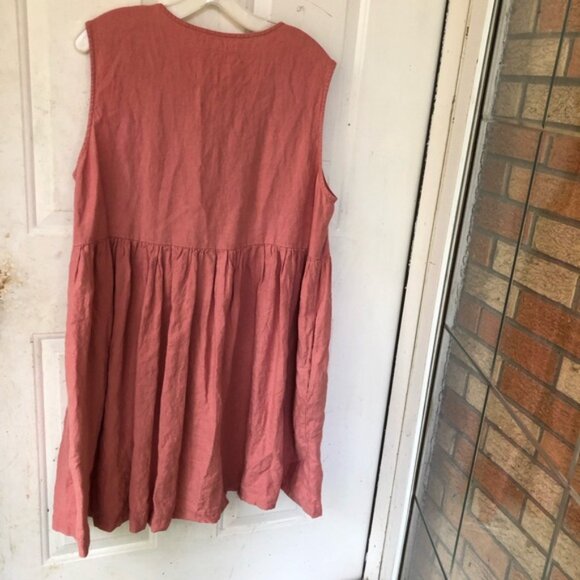 notPERFECTLINEN mama Midi Dress pink large 100% linen - Picture 7 of 7